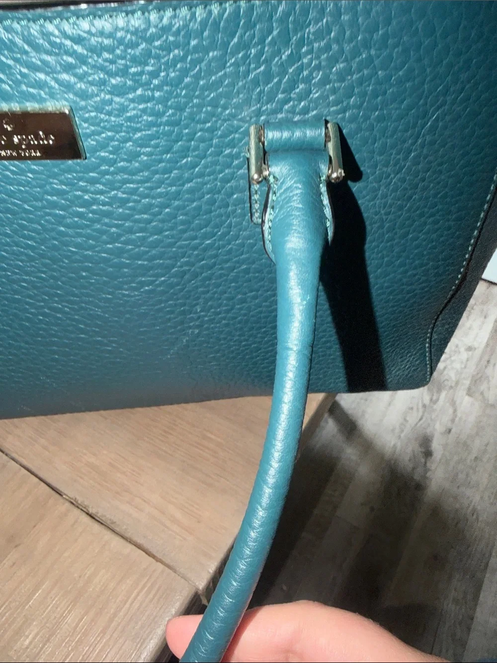 Kate Spade Teal 100% Cow Leather Tote Bag- Please read description - Picture 10 of 13